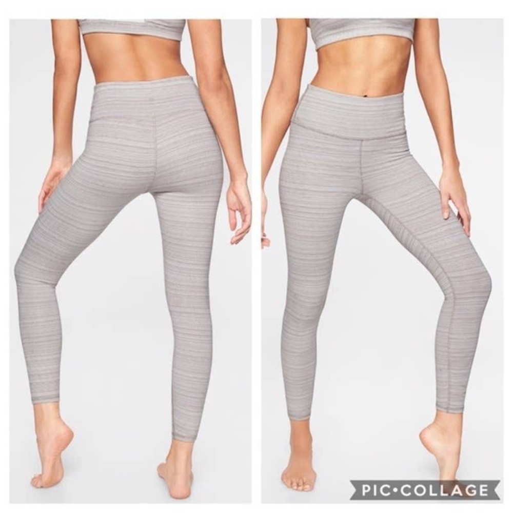 Athleta Grey Jacquard Textured Chaturanga Leggings Tights Size XS
